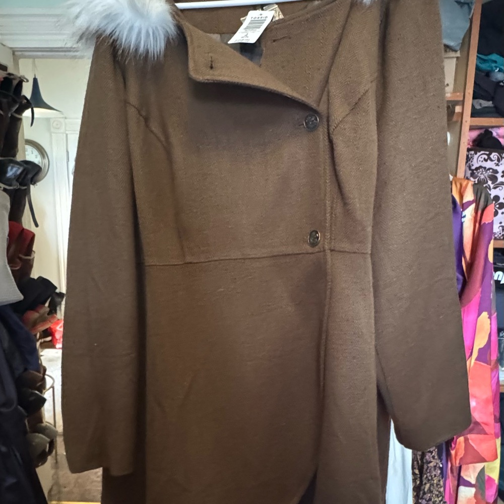 NWT Outlander Coat with Faux Fur Collar 3X